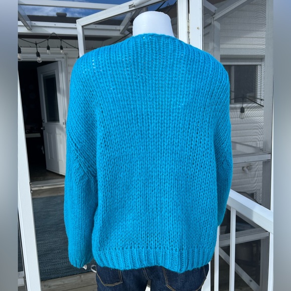 Honey Punch Small Blue Knit Cardigan - Picture 2 of 3